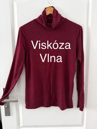 Bordový rolák zo zmesi viskózy a vlny, esprit,m