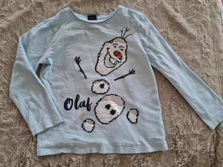 Dievčenské tričko olaf s flitrami, disney,122