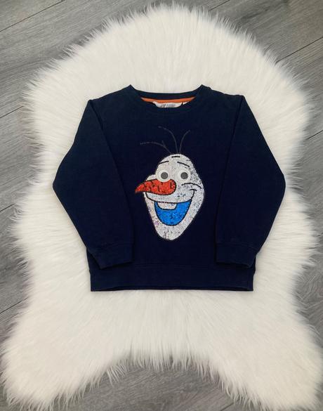 Olaf glitrová mikina veľ. 110/116, h&m,116