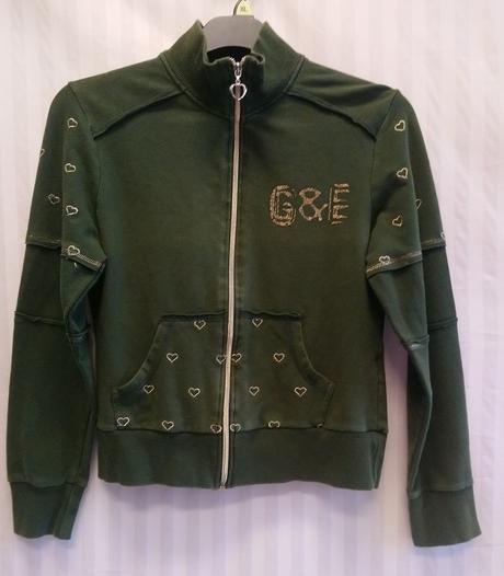 Dámska elastická zelená mikina na zips, green, m/l, l