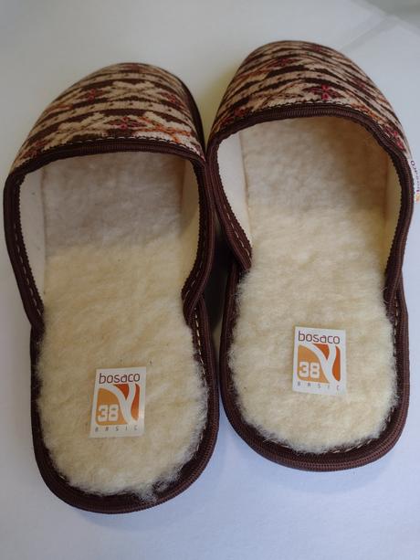 Zateplené papuče s ovčou vlnou, 38