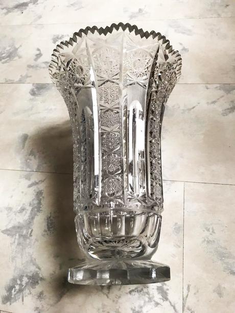 Masívna kryštálová váza bohemia,