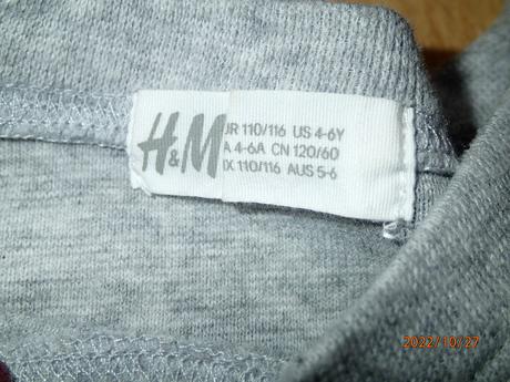 Šedý kompletík hm 122-128, h&m,122