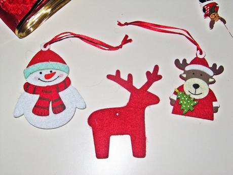 Vianočné ozdoby - sada 10 kusov, kov, drevo, filc, 