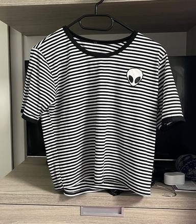 Pásikavý croptop, s