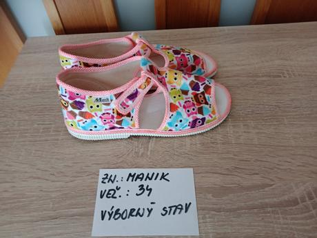 Dievčenské papučky zn.manik veľ.34, manik,34