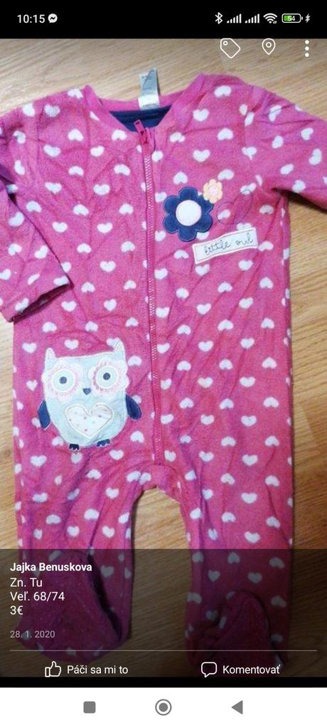 Flisové pyžamko, tu,68