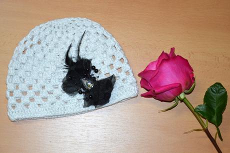 Háčkovaná čiapočka s kvetom, 50 - 158