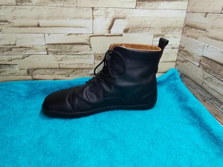 Zaqq 43 - kožené čierne kotníkové barefoot topánky, 43