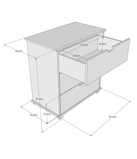 Komoda birds s 3 zásuvkami,