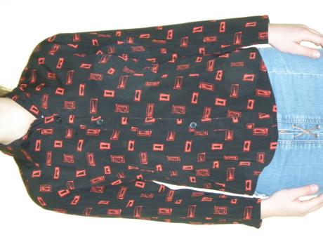 Čierno červená blúzka, l