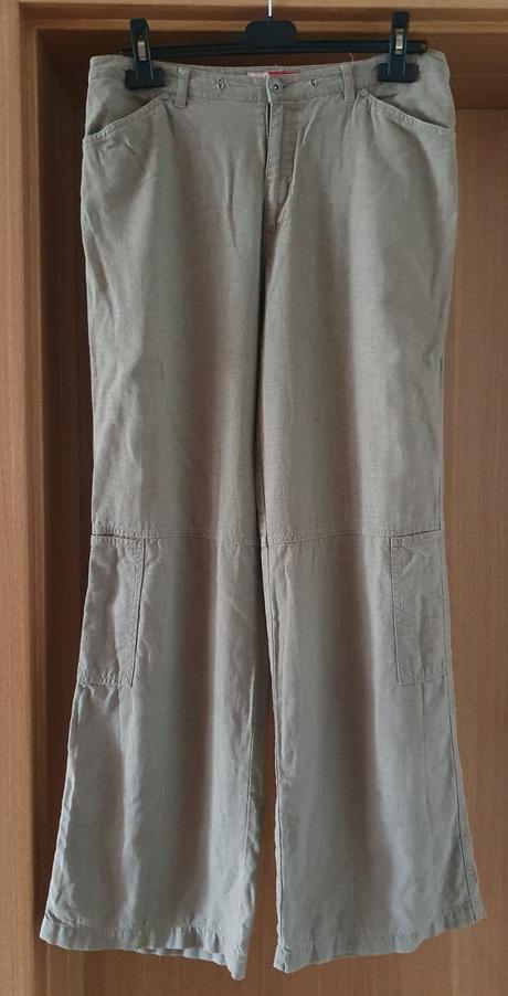 Siroke hnede bezove nohavice, pull&bear,l