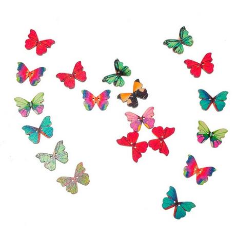 Drevený gombík motýľ 28x21 mm,