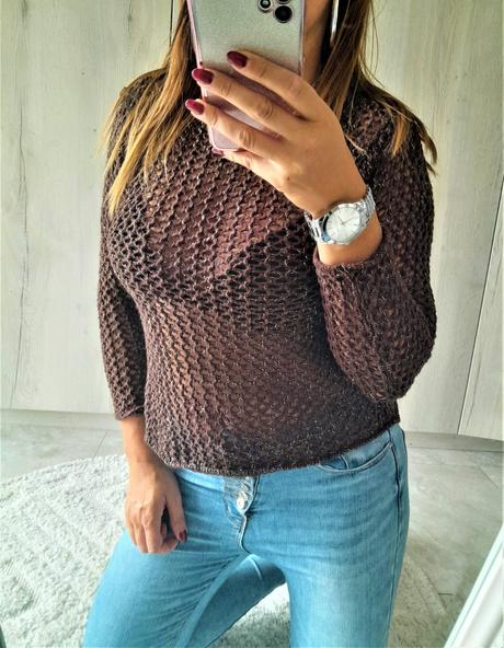 Hnedý svetrík-s/m, s