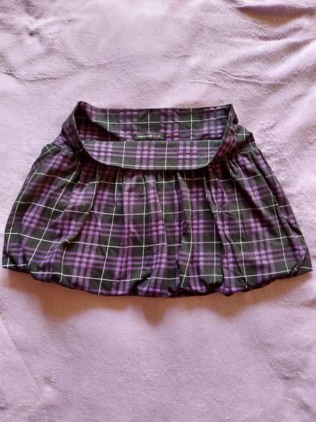 Krátka károvaná fialová sukňa, new yorker,xs
