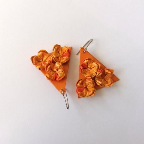 Náušnice lotosové kvety - oranžové,