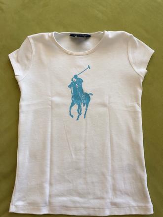 Biele rl tricko s potlacou, ralph lauren,122