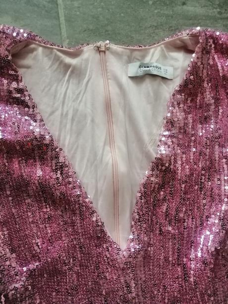 Luxus ružové šaty glamorous, v38-40, 40