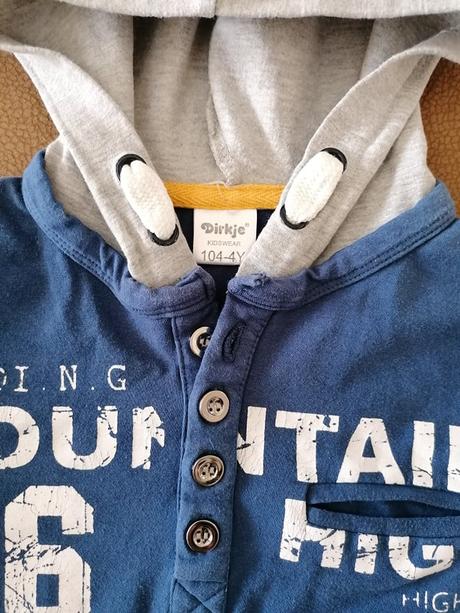 Tričko s dlhým rukávom a kapucňou, dirkje,104