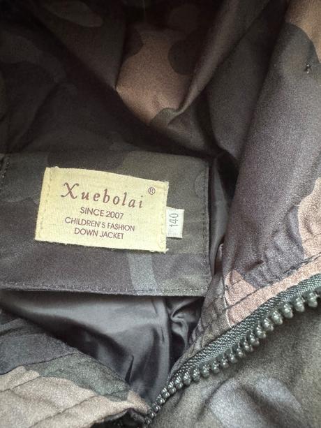 Detska perova dlha bunda s pravou kožušinou, 152