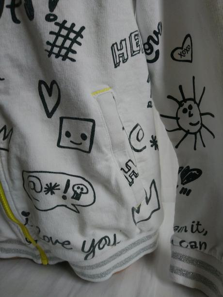 Biela mikina s čiernym motívom, original marines, original marines,140