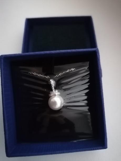 Náhrdelník s príveskom perla, swarovski