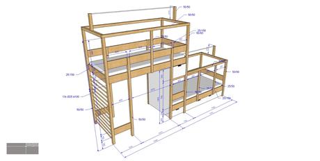 Poschodová posteľ, šírka (cm): 100
