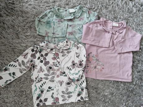 Dievčenské tričká s dlhým ruk. zn. next veľ. 74-80, next,80