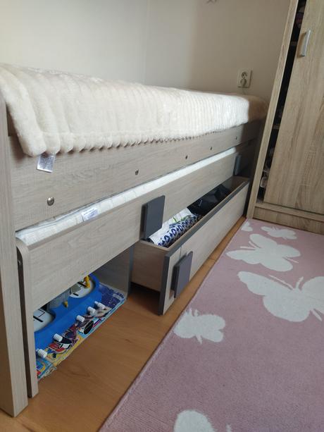 Posteľ s pristelkou, šírka (cm): 80,dĺžka (cm): 200