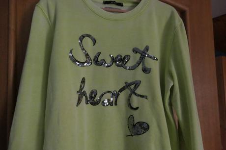 Oui original, krasna neonkovo zltozelena mikina, l