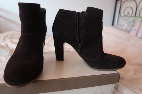 Kožené členkové topánky na podpätku, esprit,39