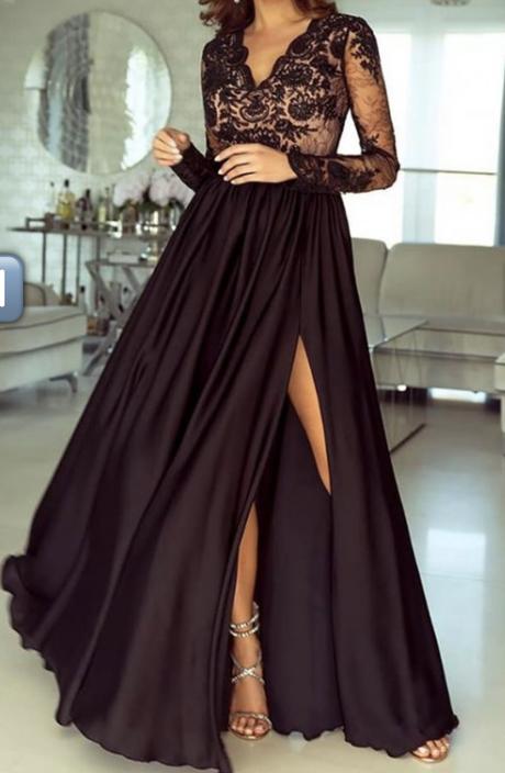 Čiernobéžové spoločenské šaty, m