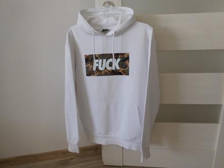 Mikina pánska biela bavlnená m,, m