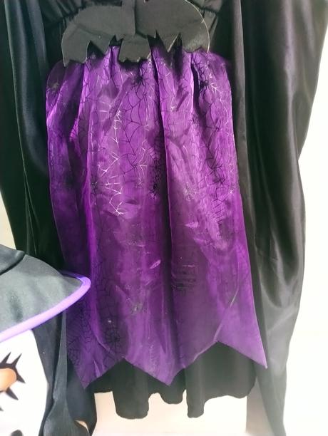 4-dielny kostým bosorka šaty plášť maska klobú s/l, 