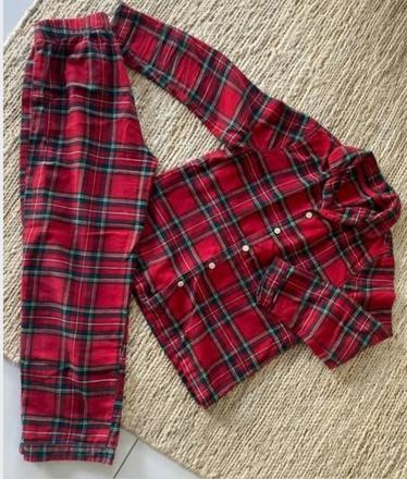 Teple vianocne flanelove pyzamo v.140 unisex, 140