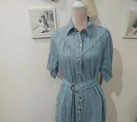 Maxi riflové šaty, l / m
