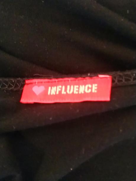 Čierny elastický top s motívom, influence, s/m, m