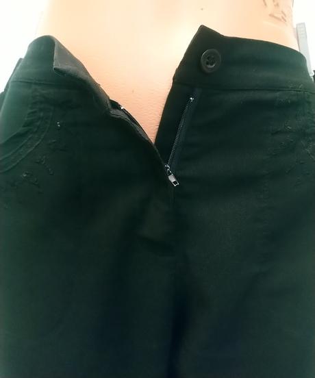 Dámske elastické čierne trištvťáky, wang li, l, l