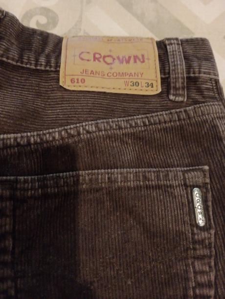 Menčestrové nohavice crown, s