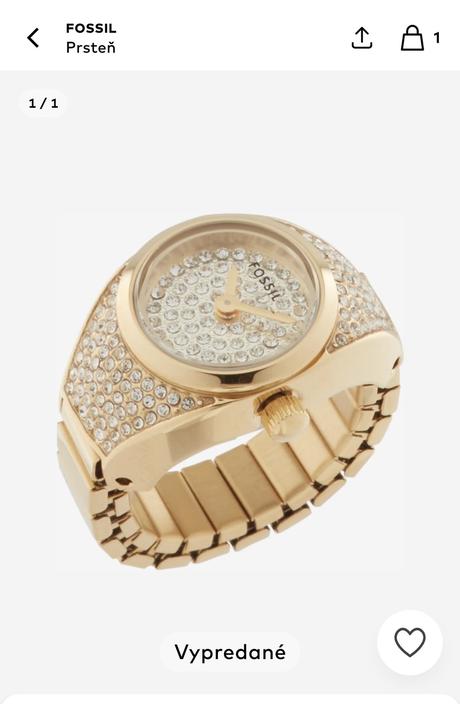 Fossil hodinky na prst s visačkou, fossil