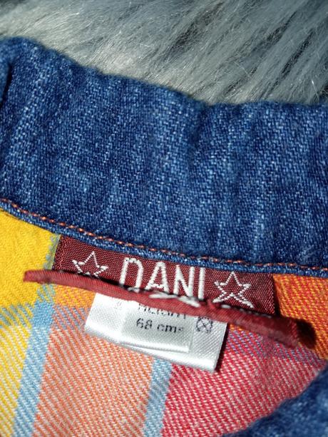 Dievčenské rifľové šaty s kvetmi, 68