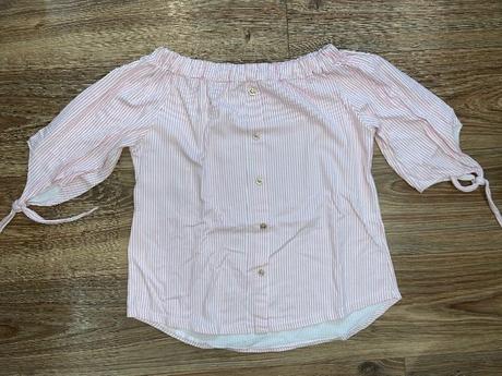 Ružová pásikavá blúzka, s