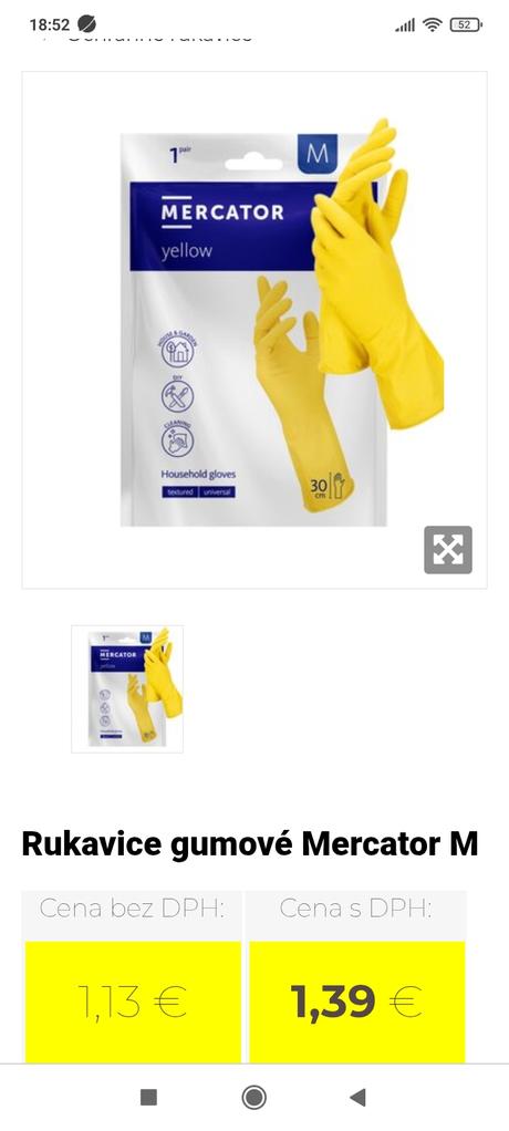 Gumené rukavice upratovacie,