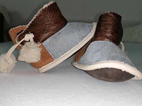 Baby topánočky s pravou kožou a ovčou vlnou z jarm, 21