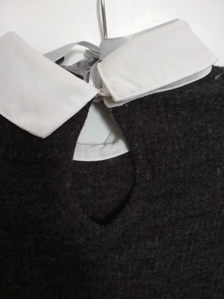 Šedý sveter s biely golierom, atmosphere,s