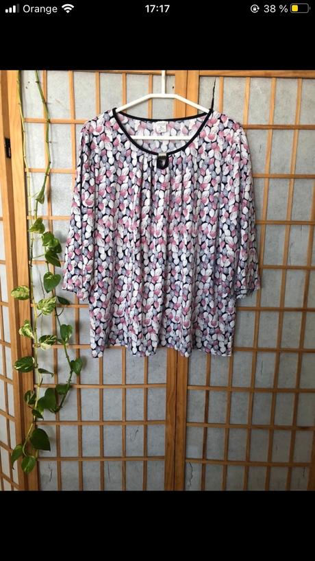 Biela blúzka/ bledoružová elegantná blúzka, xxl