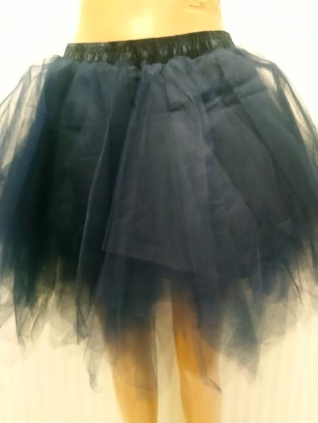 Dámska tmavo modrá asymetrická tylová sukňa, m-xxl, l / m / xl / xxl