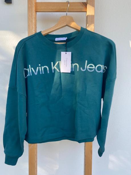 Bavlnená mikina cropp calvin klein jeans, calvin klein,xs
