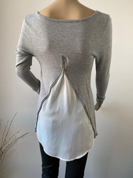 Sveter so zipsom a blúzkovou časťou vzadu, orsay,xs