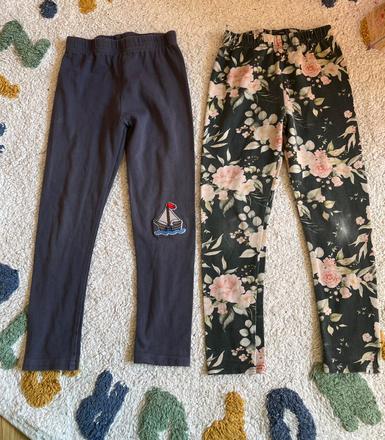 2x handmade bavlnené legíny, lily grey, 104, 104
